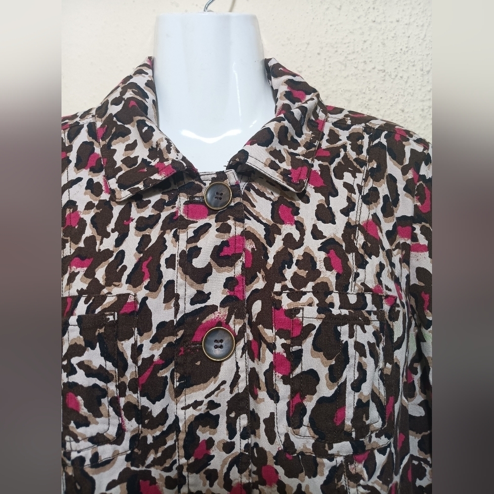 Charter Club Leopard Print Button-Down Shirt - Picture 6 of 11
